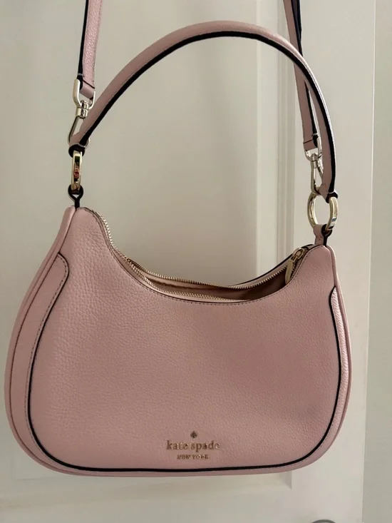 kate spade Blush Pink Pebbled Leather Shoulder Bag with Top Handle - Picture 1 of 8